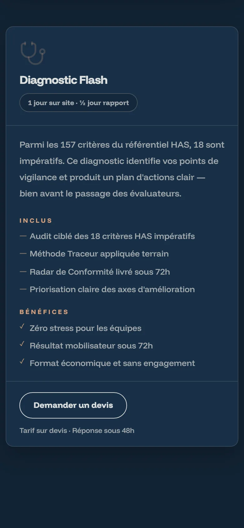 Offre Diagnostic Flash d’Azimut Qualité sur téléphone.